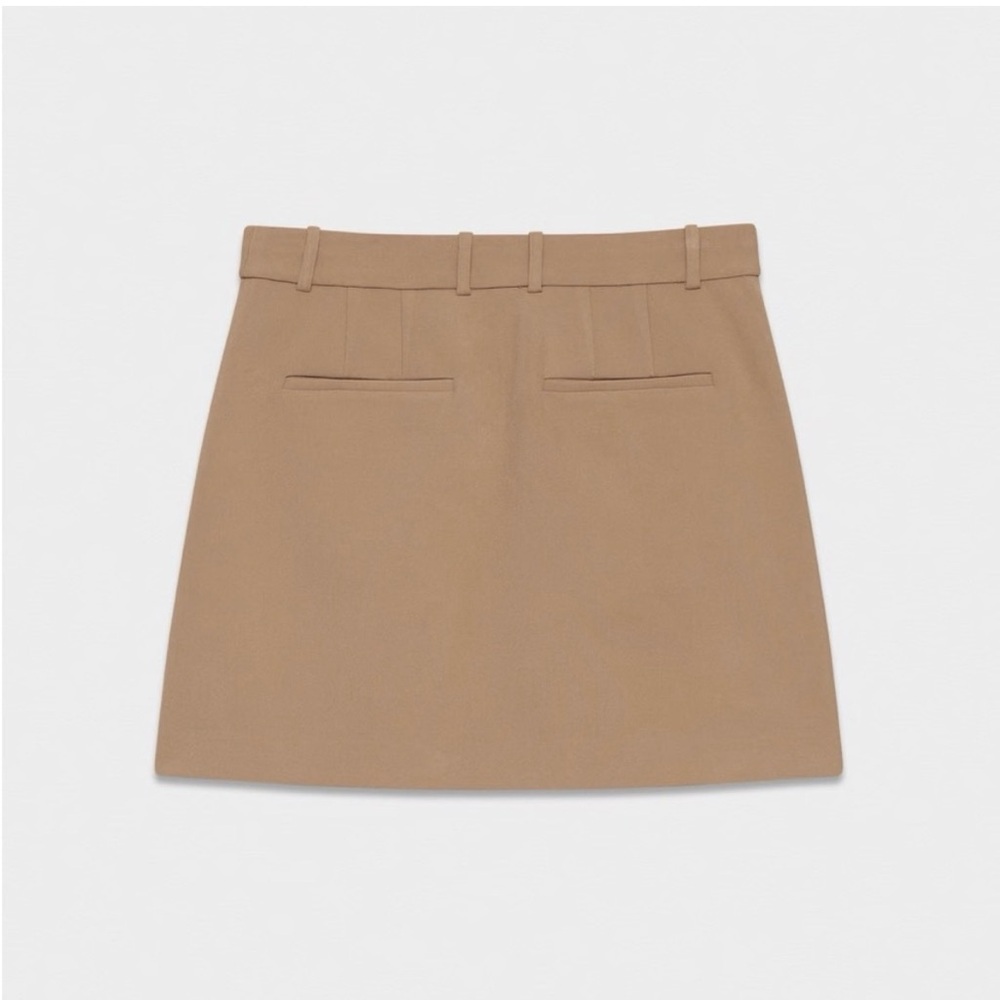 nwot Babaton Chisel mini skirt Constsnt camel? 4 - Picture 2 of 3